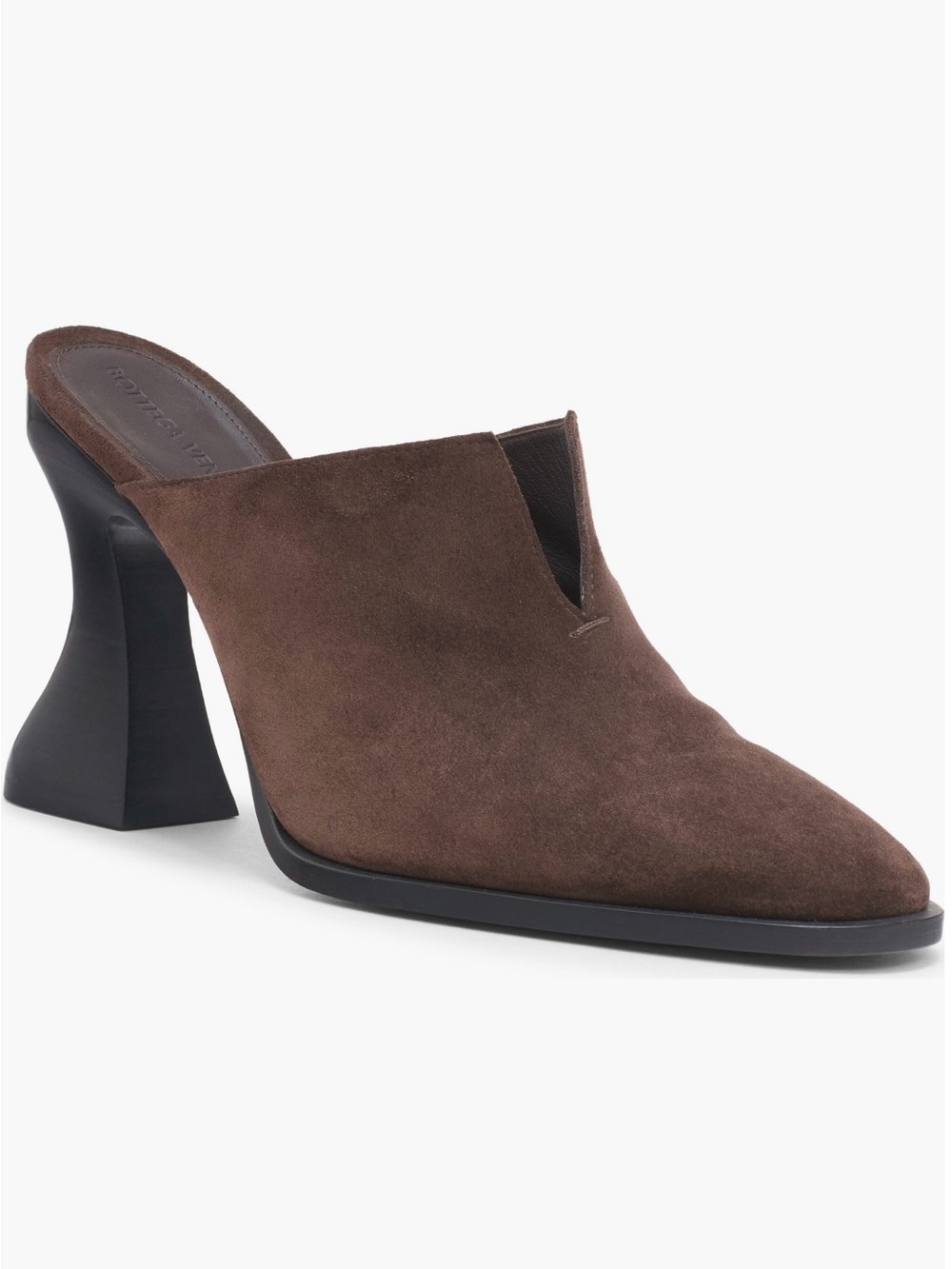 Bottega Veneta Brown Suede Cha-Cha Sculpted Heel Mule